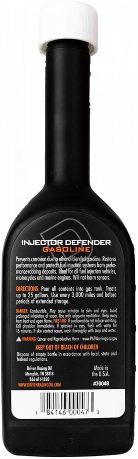 Driven Racing Fuel Injector Defender – Injector Cleaner 70048 | 10oz Bottle | Cleans, Lubricates, & Protects Fuel Injectors | Safe for All Gasoline & Diesel Engines
