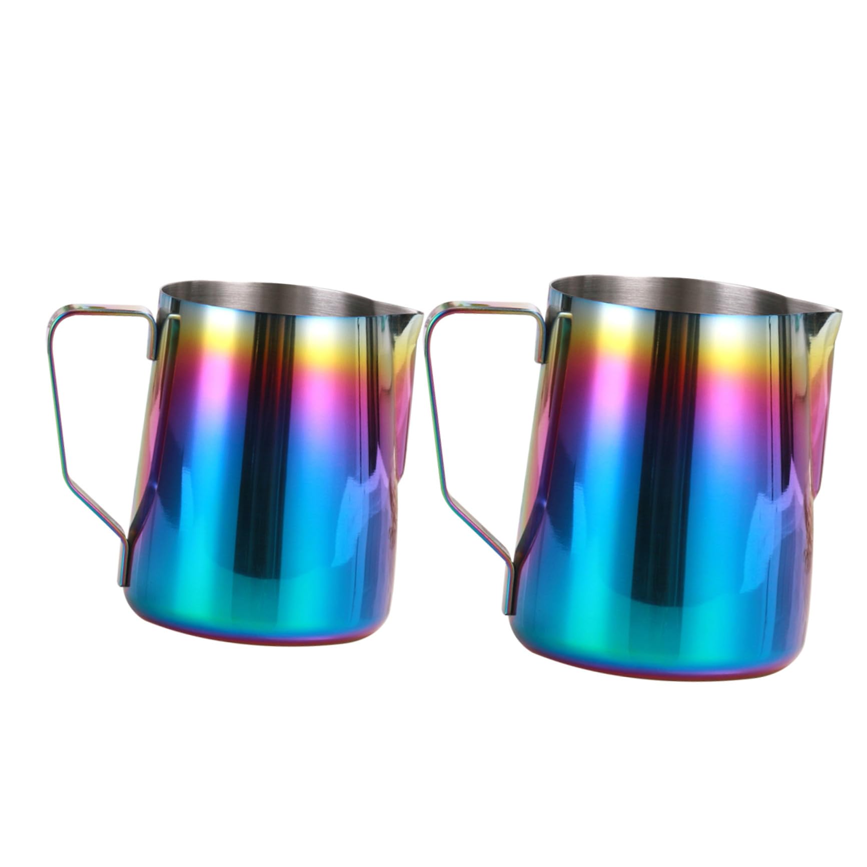 Cabilock Jarra de Leche de Acero Inoxidable para Espumar Café y Leche, Fácil de Limpiar, Medida, 2 Piezas, 350 Ml, para Casa y Restaurante