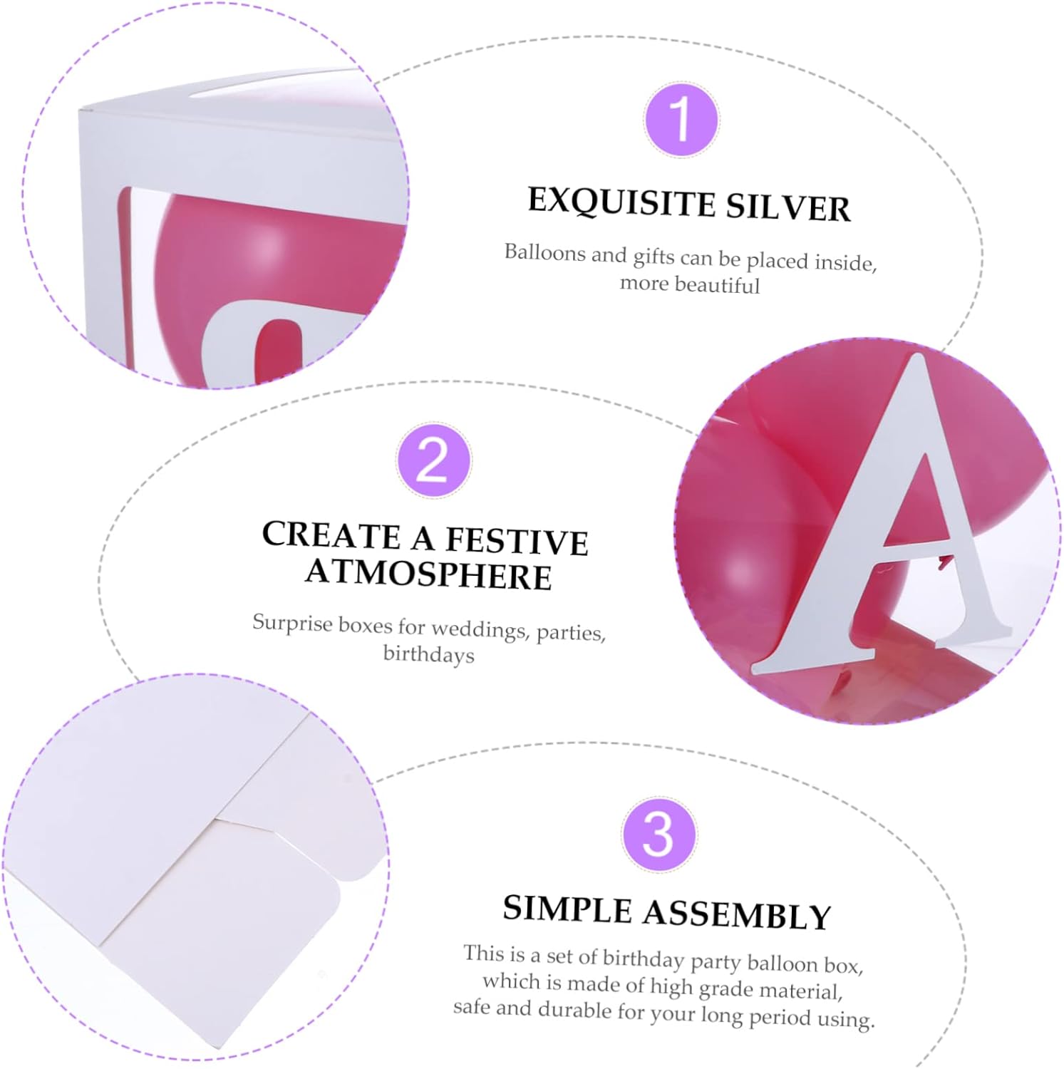 ABOOFAN 4pcs Clear Balloon Box Balloons Shower Wedding Decorative Favor Box Material High Transparency Reusable Design for Anniversary Celebrations and