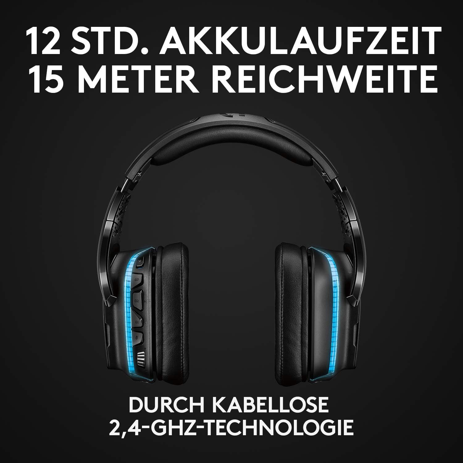 Natur Pur LieferAlles E.C. G935 bezprzewodowy zestaw słuchawkowy do gier z LIGHTSYNC RGB, 7.1 Surround Sound, DTS Headphone: X 2.0, sterownik 50 mm, połączenie bezprzewodowe, PC/Xbox One/PS4/N Switch