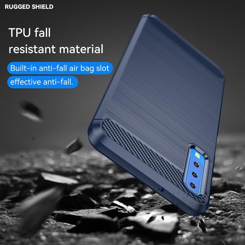 Image of Hybrid Carbon Fiber Back Case for Samsung Galaxy A7 2018 (Blue)