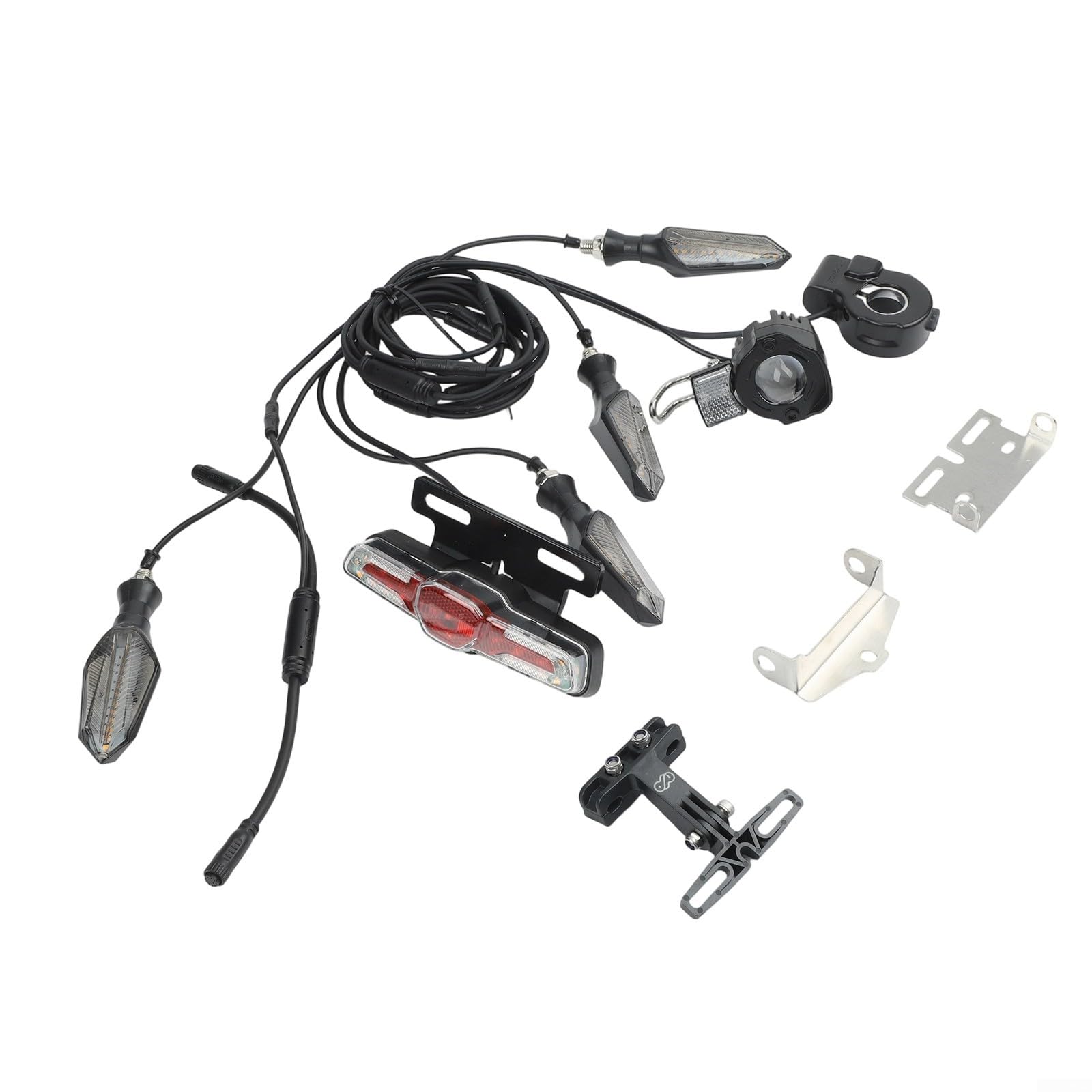 Kit de luces eléctricas para bicicleta eléctrica de 36 V-72 V, luz trasera, intermitentes, sistema de iluminación para bicicleta eléctrica con interruptor de control para bicicleta eléctrica, scooter