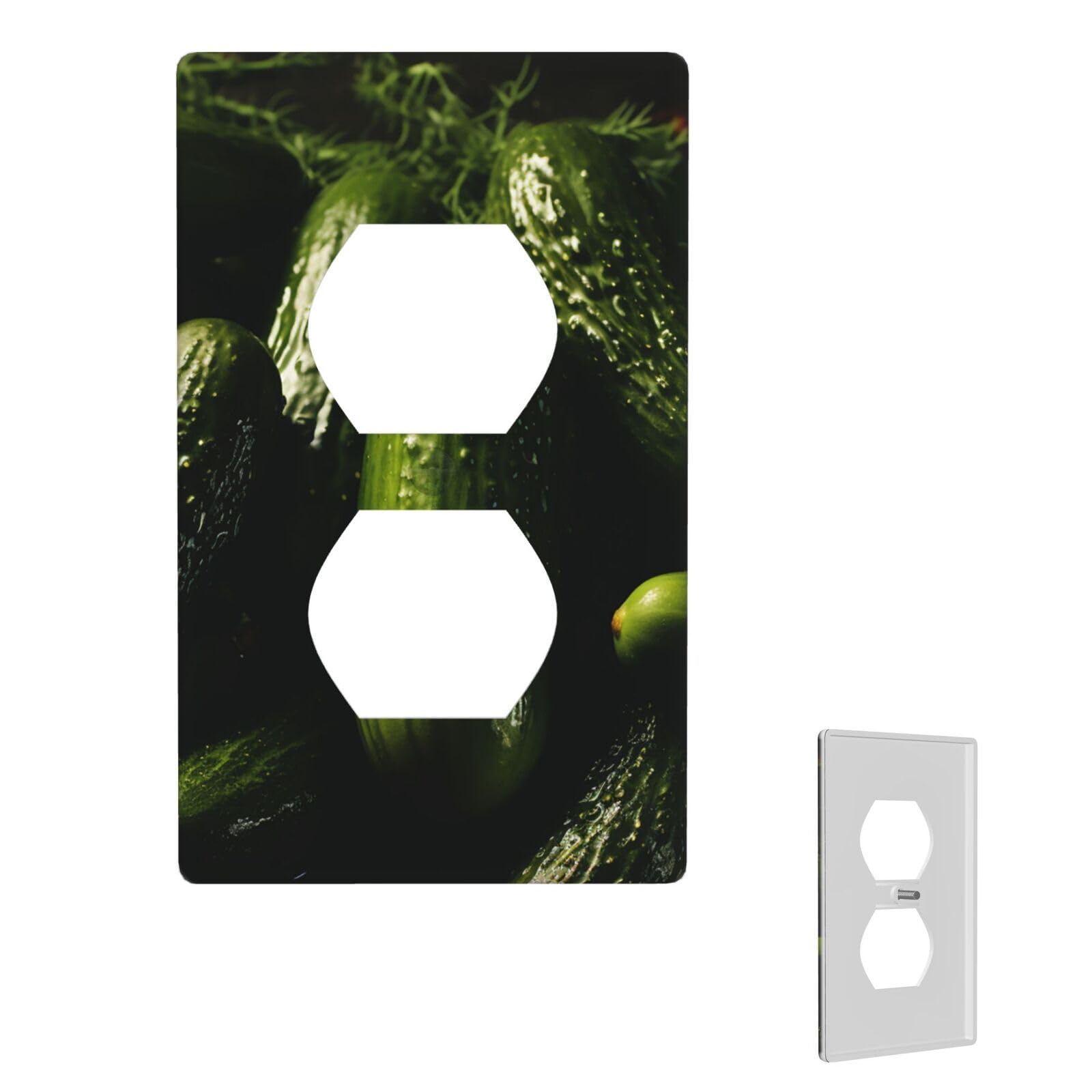 1-Gang Decorator Wall Plate Pickle Light Switch Cover Single Gang Receptacle Wall Plate Standard Size 4.5" x 2.76" Wallplate Unbreakable Polycarbonate Outlet Faceplates Cover