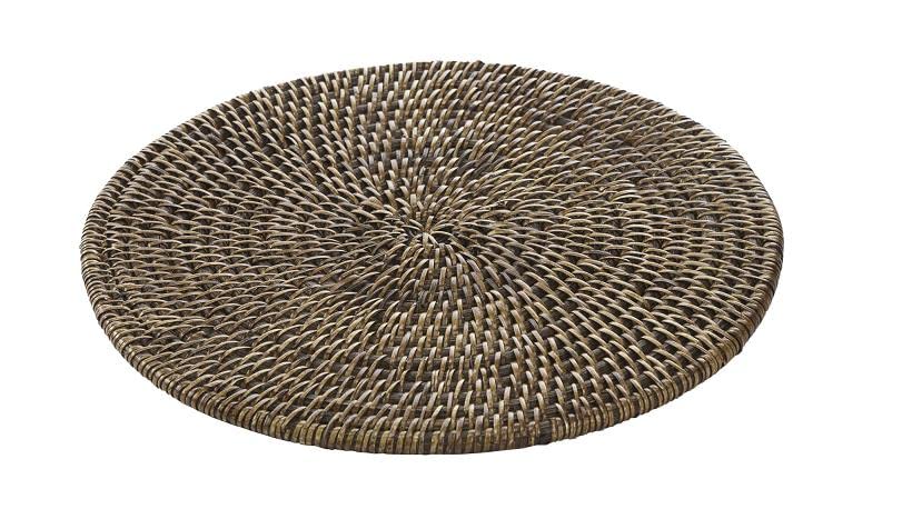 (Set. 2 Unidades) Bajoplato y salvamanteles de ratán Natural Medidas: Ø34 CM