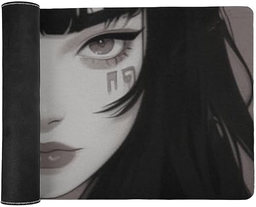 Miniatura 3 de Alfombrilla de mouse grande de samurái para mujer, alfombrilla de mouse de anime japonés para niña, alfombrilla de escritorio retro para teclado,