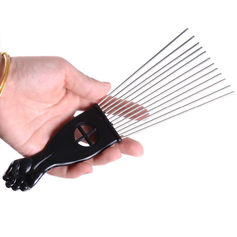 3 szt. metalowe Afro Pick Comb szeroki ząb szczotka do włosów grzebień salon użycie do narzędzia do stylizacji fryzjerskiej