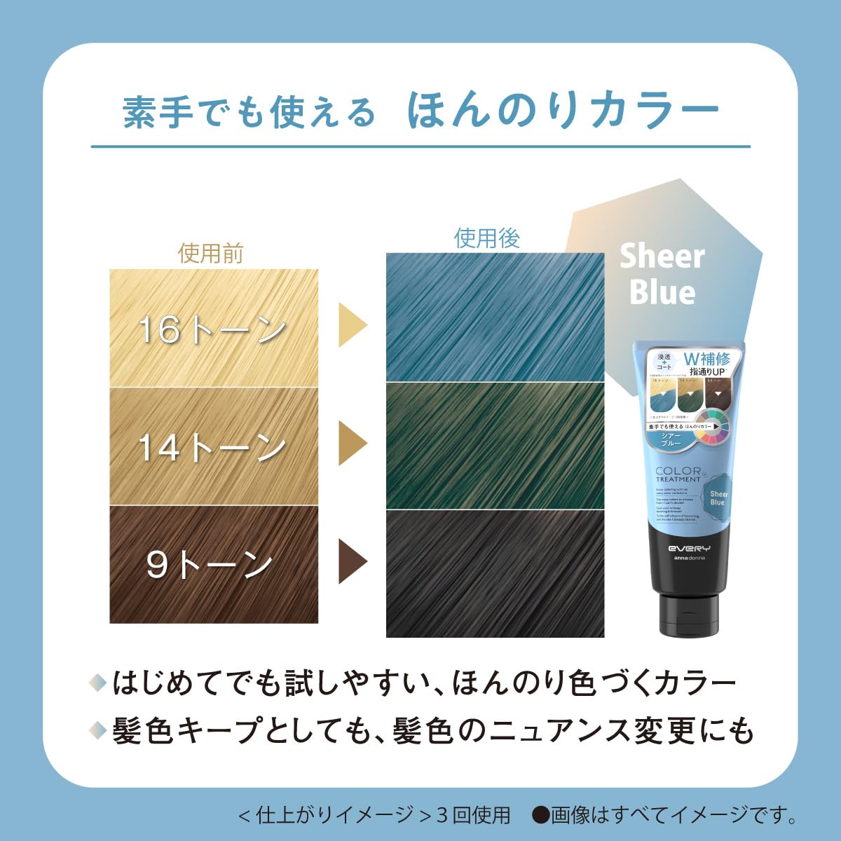 【リニューアル品】EVERY(エブリ) アンナドンナ エブリカラートリートメント単品 160g (シアーブルー)