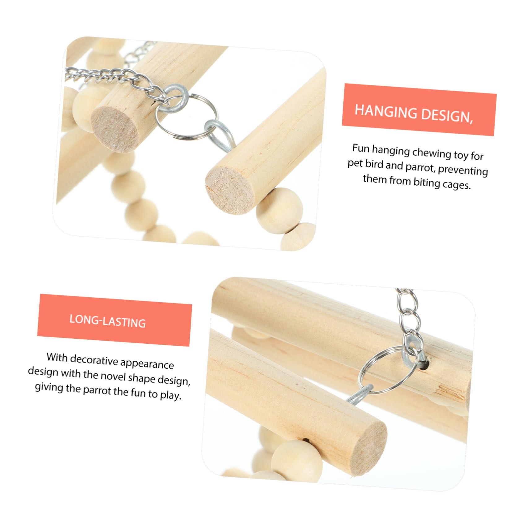 Abaodam Hanging Parrot Resisting Bird Swing Decor Daily Activity Accessory for Parrots Birds Easy to Install Household Supply