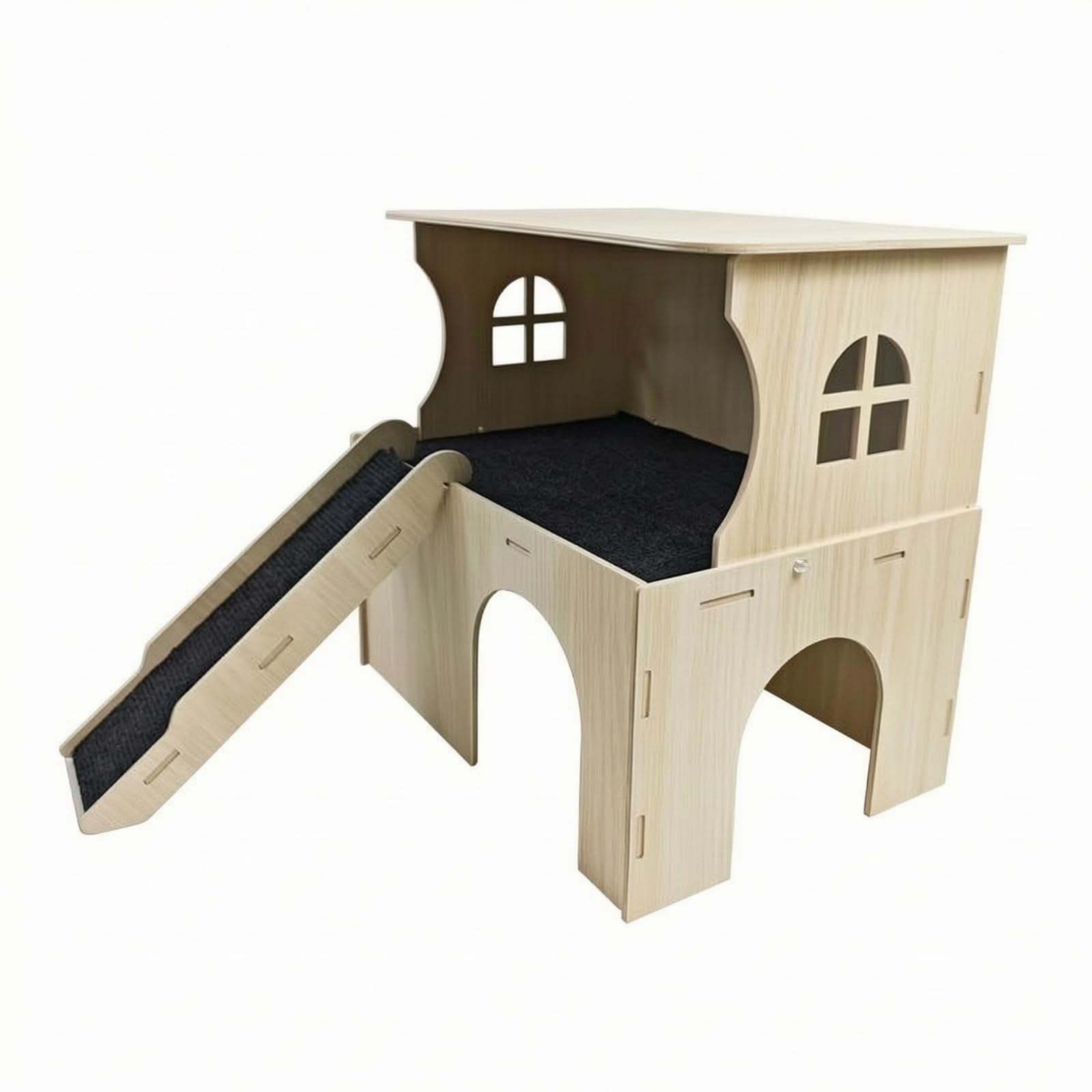 Colcolo Mehrstöckig Mehrkammerhaus mit Rampe | weiches Liegekissen, Hamsterhaus mit Stockwerke, aus, Kleintierhaus Kissen, für Freigehege, Hamster