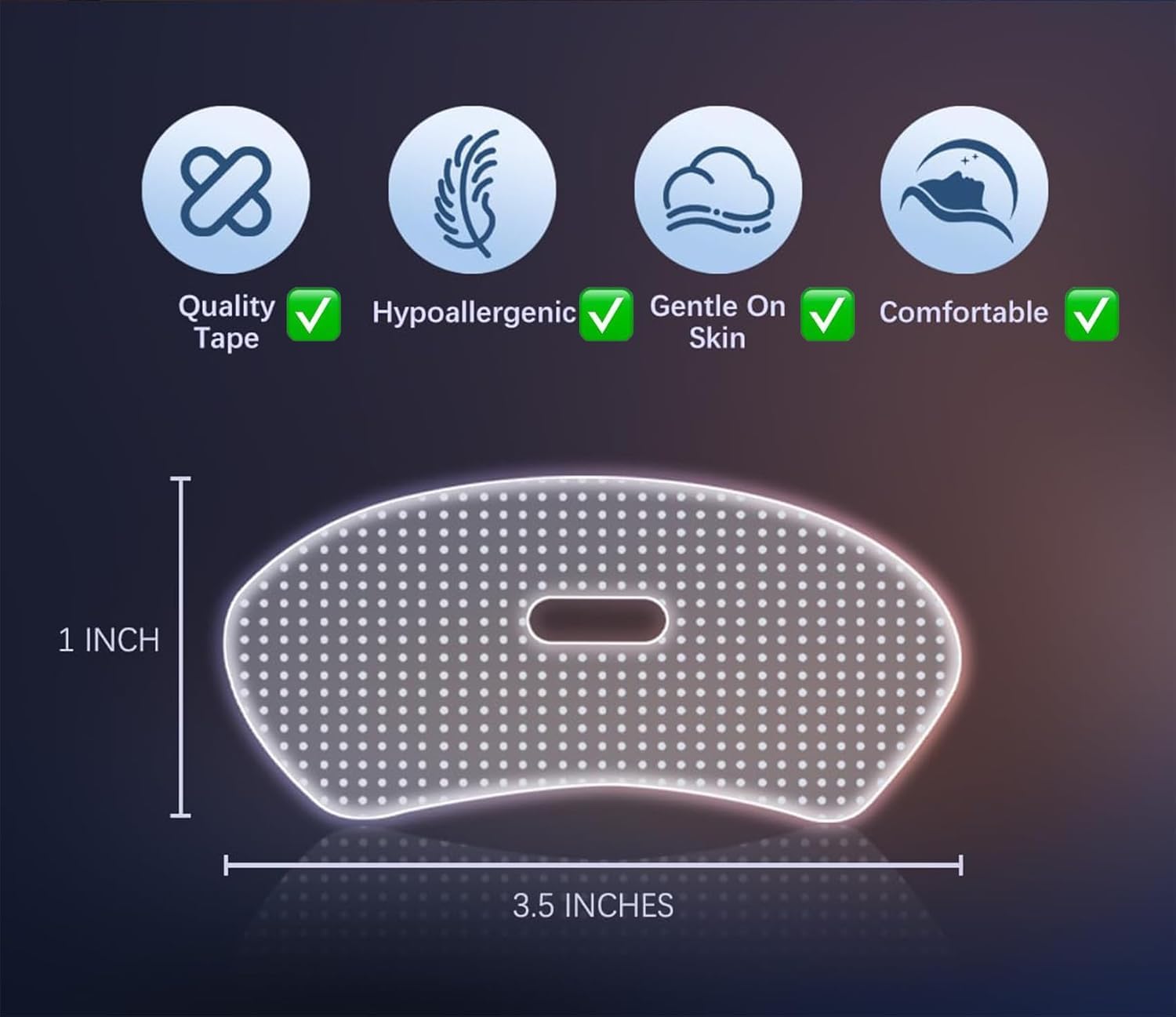 Gentle Transparent Strips for Sleeping 120 Pcs – Hypoallergenic Tape for Sensitive Skin, Painless Removal, Breathable Comfortable to Exercise ﻿,The Best Anti Snoring Strip for Breathing