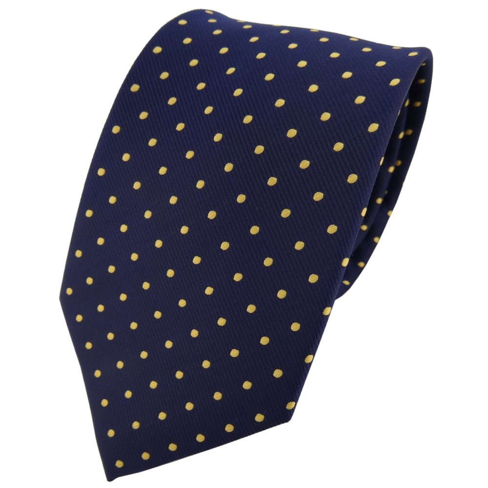TigerTie tie necktie blue dark blue marine gold dotted - Tie necktie