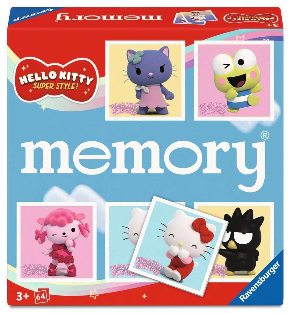 Ravensburger 25084 Memory Hello Kitty - The World-Renowned Memory Game with 32 Pairs of Cards, for 2-8 Fans of the Animated Series Hello Kitty, from 3 Years