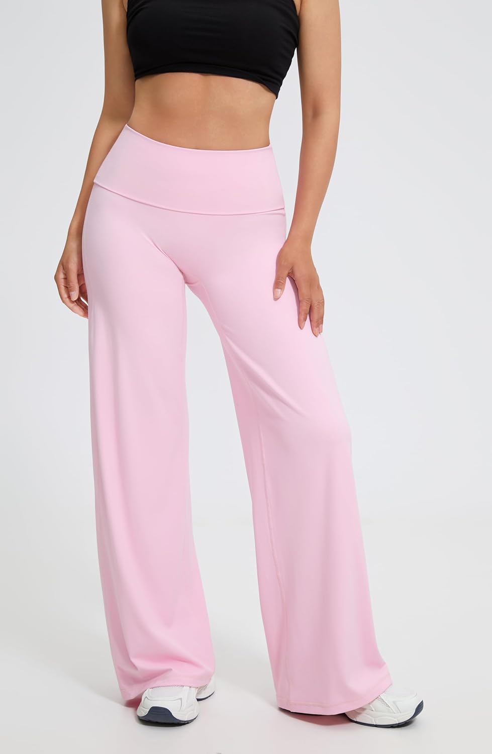 SUUKSESS Women Wide Leg Yoga Pants High Waisted Tummy Control Workout Leggings - Image 5