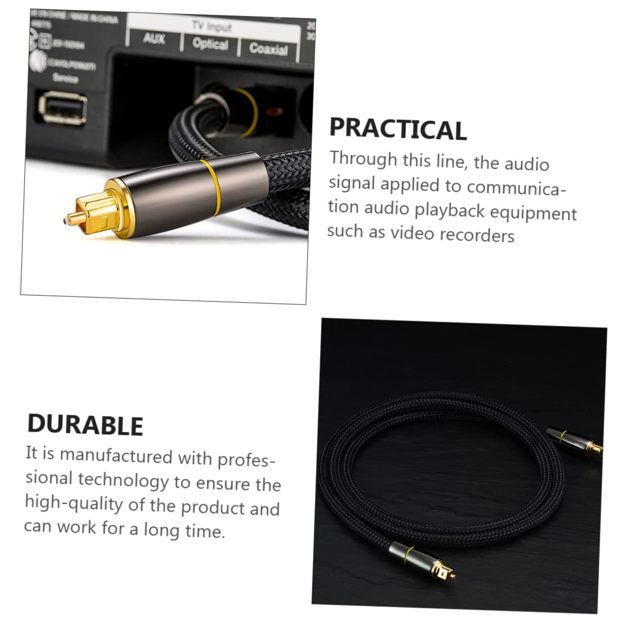 DOITOOL Cable Óptico De Audio Digital De Cable Fibra Macho Macho Para Consola De Barra De Sonido y Tv
