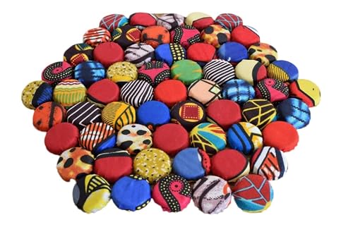 TEMBO AFRICA Handcrafted Trivet made of recycled bottle caps 10 Inches large Multicolored Handmade From Africa