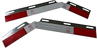 Vista 6 de Pair 24"x3" Angled Reflector Strips Mud Flap Hanger for Semi Truck Trailer Conspicuity Safety Caution Mudflap Hanger Reflector Top Plates with