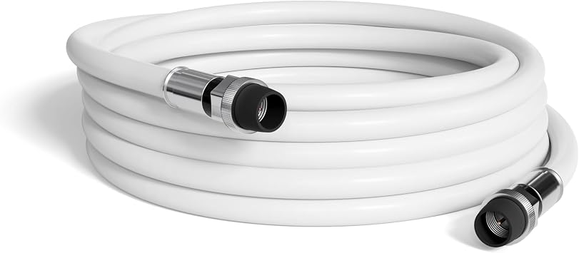 THE CIMPLE CO - RG6 Coaxial Cable 30 FT Outdoor - Indoor/Outdoor Dual Shielded Coax Cable for Satellite TV Antennas, Internet, CATV - Watertight Coax with Rubber Boots 30 Feet 9 Meters, White
