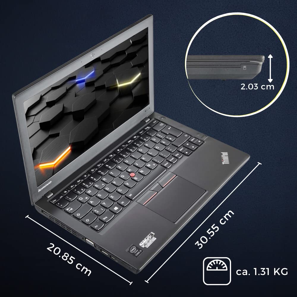 Lenovo Thinkpad X250 i5-5200U Ultraleggero, SSD da 500 GB, RAM da 8 GB, 12,5 pollici, 1366 x 768 IPS, Cam, Bluetooth, USB 3.0 (ricondizionato)