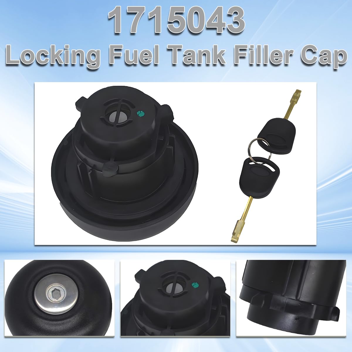 ZAMDOE 1715043 Tapa del Tanque de Combustible para Transit MK7 VII [2006-2018] Tapa del depósito de Gasolina con Cerradura 9C119K163AA Accesorios para automóviles con 2 Llaves