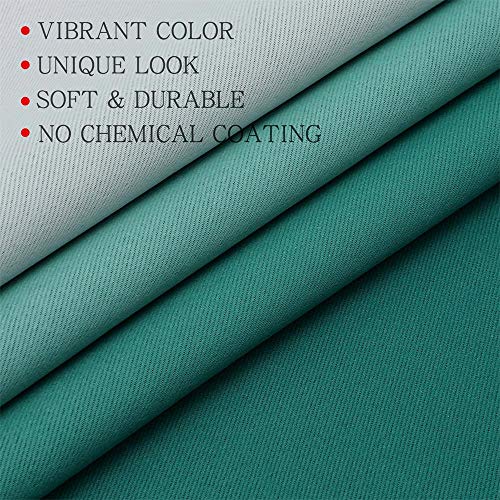 Image of G2000 Blackout Curtains & Drapes for Bedroom Living Room 63 Inch Length Teal and Greyish White Room Darkening Window Treatments Ombre Thermal Insulated Light Blocking Grommet Backdrop 2 Panels Set
