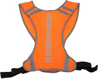 Colete refletivo para corrida, colete de segurança ajustável respirável de alta visibilidade para ciclismo, corrida, caminhada à noite para homens e mulheres, com proteção interna para ciclismo