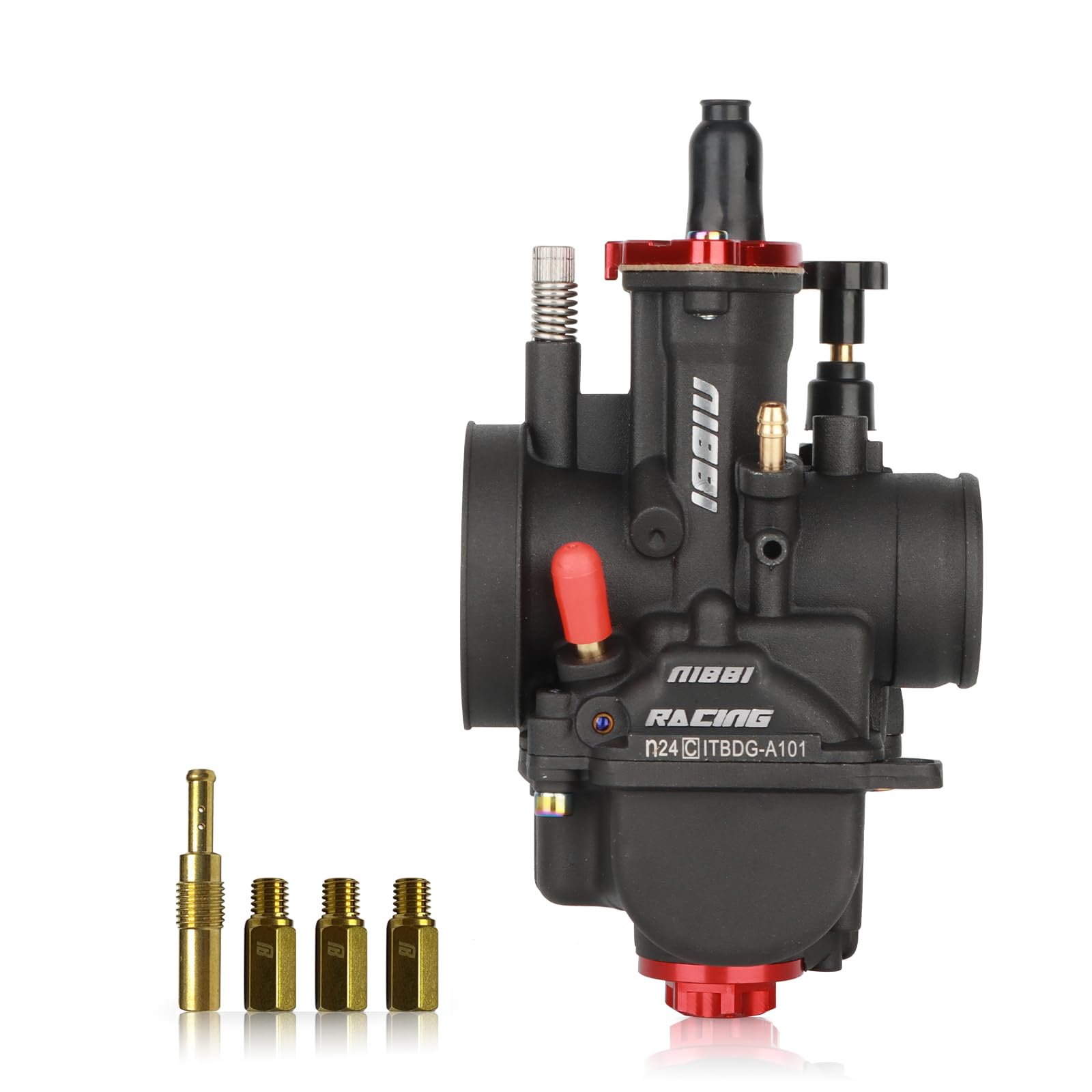 NIBBI PWK24mm Carburetor with Carb Jets, Fit 125cc-150cc YAMAHA KAWASAKI SUZUKI Apollo SSR TTR SYM TAOTAO Atv Dirt Bike Pit Bike GY6 Motorcycle Moped (PWK-24mm)