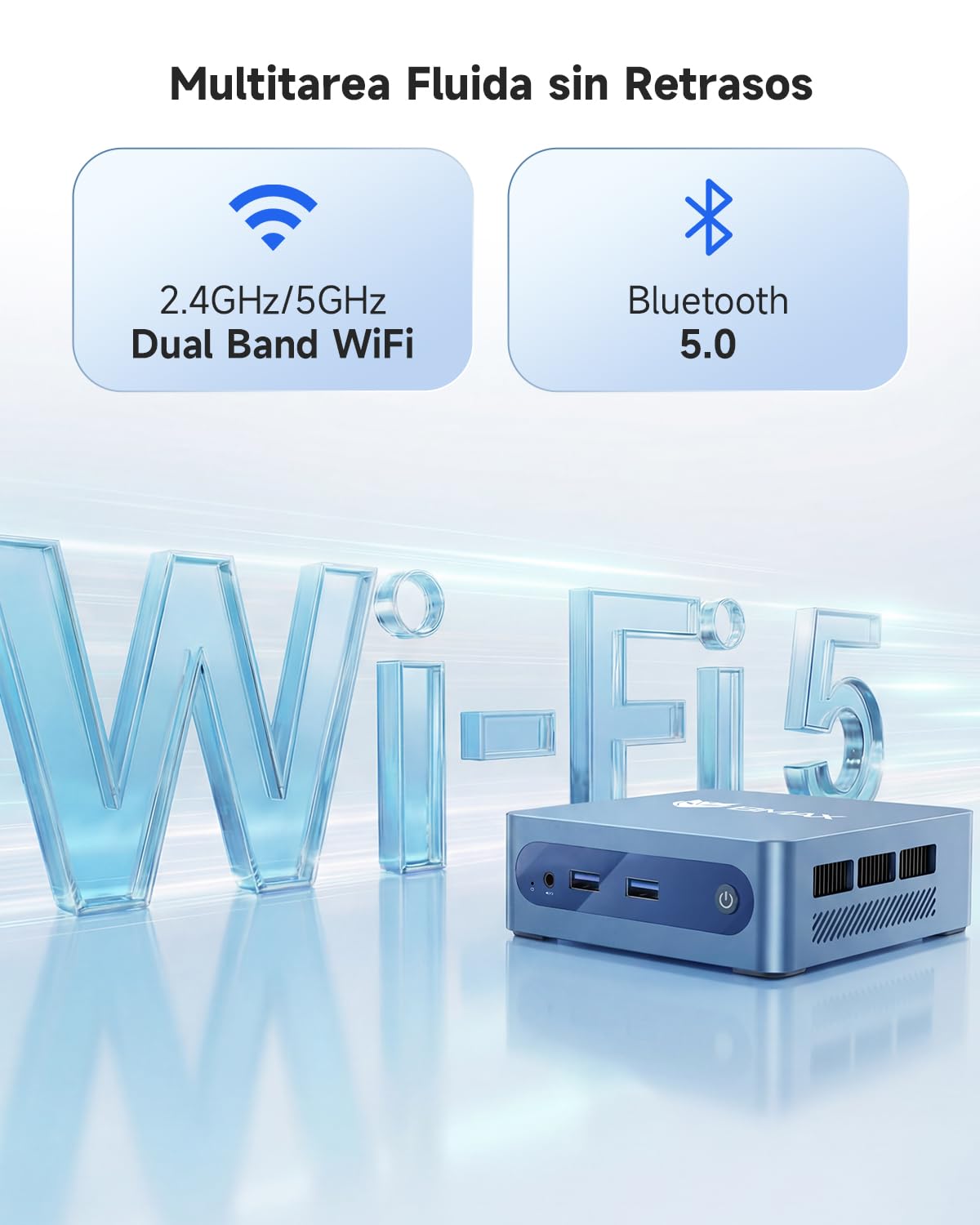 BMAX B1Plus Mini PC Win 11, Intel Celeron J3355(hasta 2,5 GHz) 6 GB LPDDR3, 128 GB eMMC SSD, Mini Ordenador de Sobremesa, Micro PC,WiFi 5, BT5.0, 4K@60HZ UHD Dual Display para Oficina