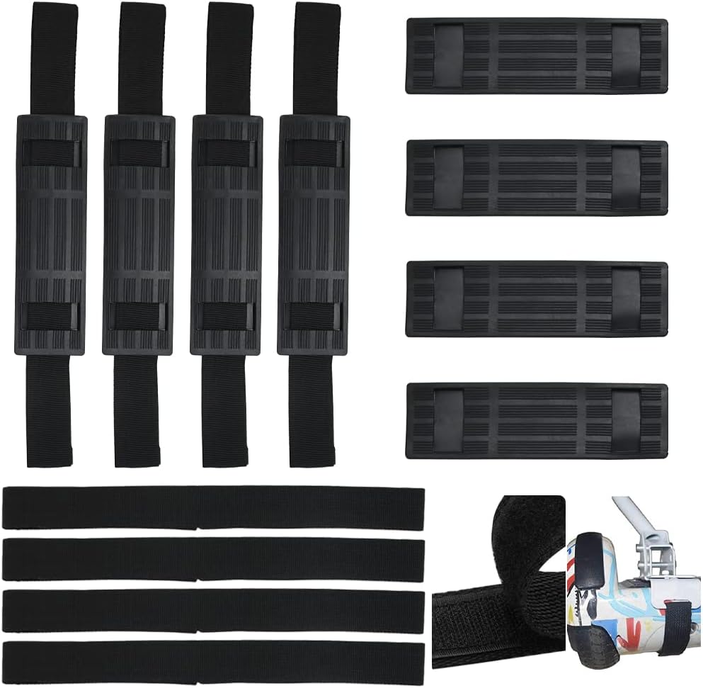 8 Pcs Adjustable Hoverboard Straps, Hoverboard Cart Attachment Straps Go Cart Strap Protector Hook Loop Fastening Cable Replacement for Kart Accessories Self Balance Scooter