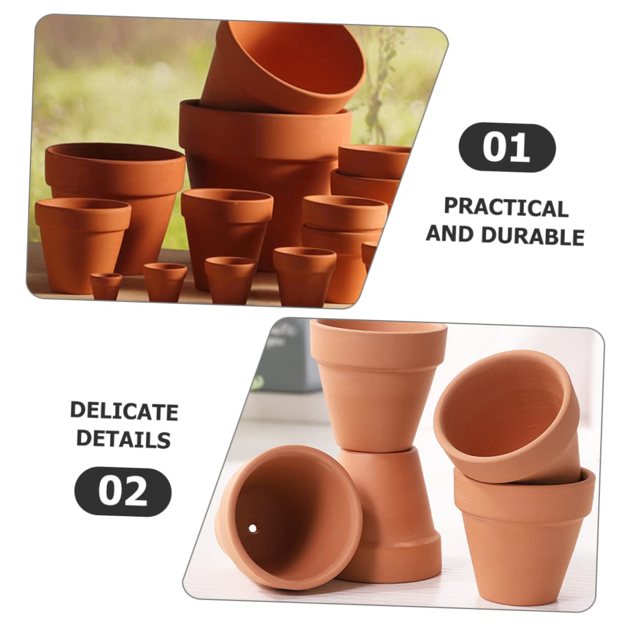 VANZACK Vasi in Ceramica Confezione Da 5 10x10 Cm Piccoli Vasi Da Parete Per Decorazioni Interne Ed Esterne