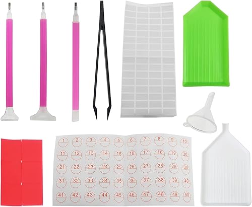 CSNSD El kit de herramientas de pintura de diamantes 5D incluye bolígrafos adhesivos de diamante. Bandejas de clasificación, cera, calcomanías,