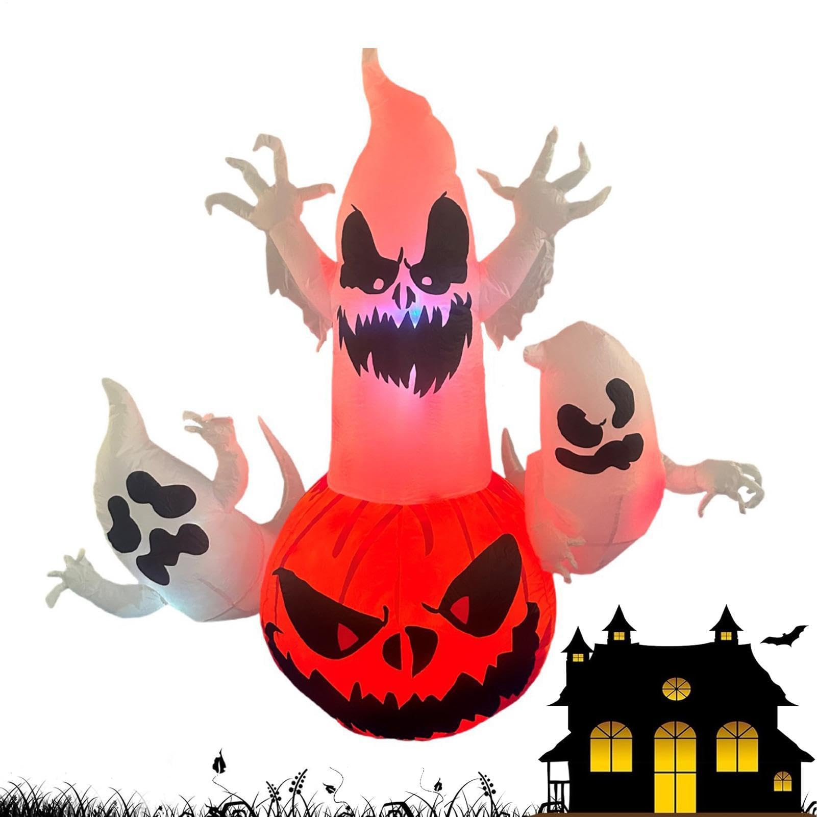 Ogród duch nadmuchiwane dekoracje na Halloween na zewnątrz, światło