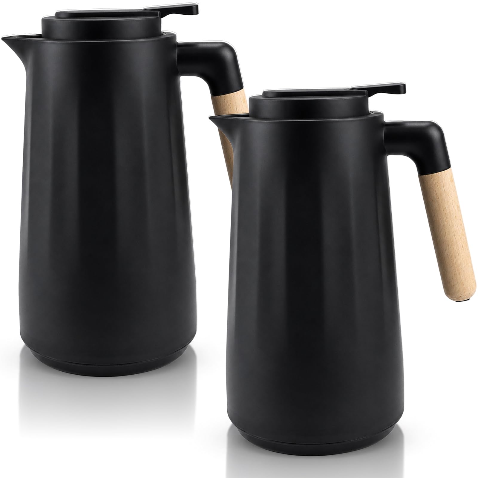 2 caraffe termiche da 1 l, a doppia parete, per caffettiera sottovuoto