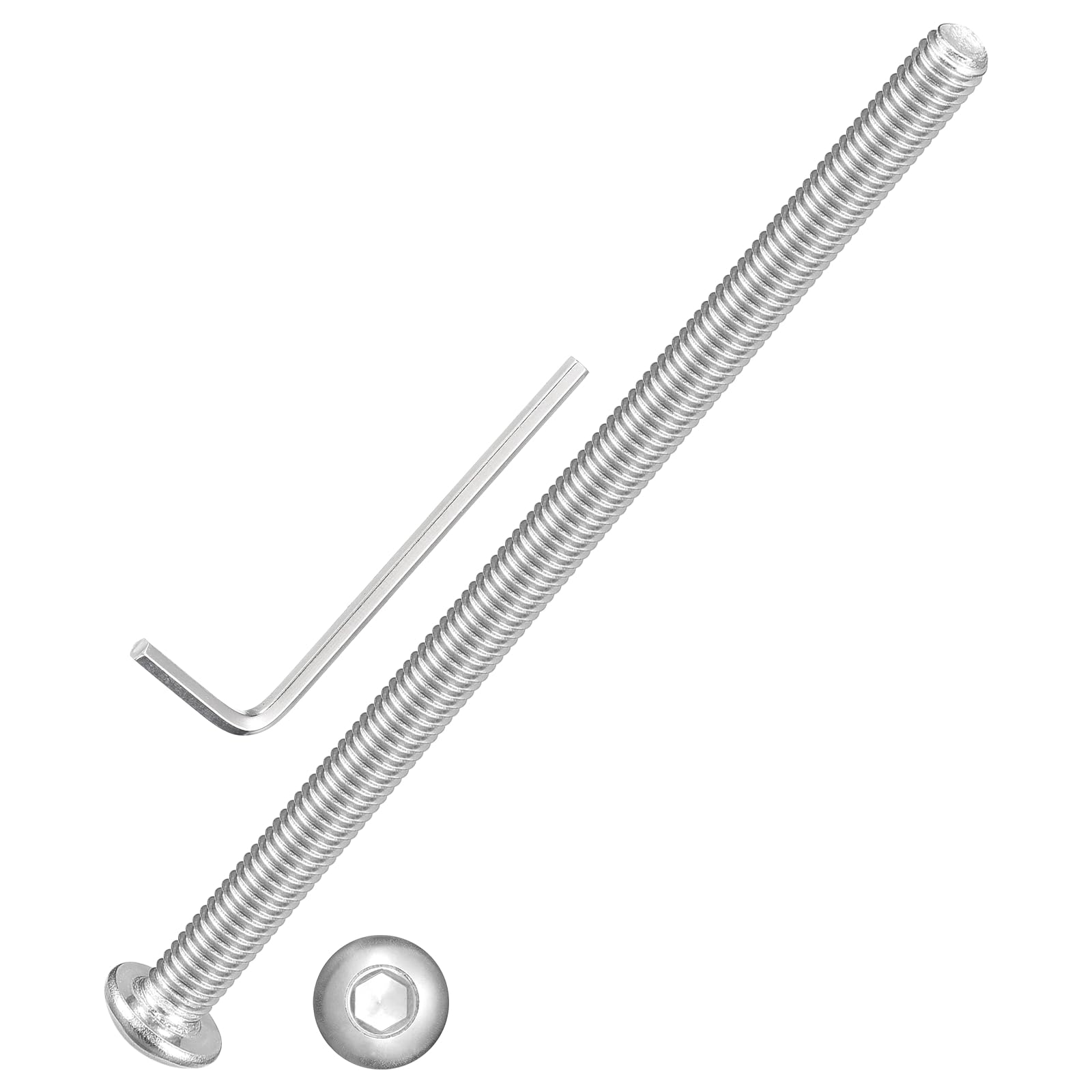Kozelo 50pcs Button Head Socket Cap Screws-M3-0.5x50mm 18-8 Stainless Steel