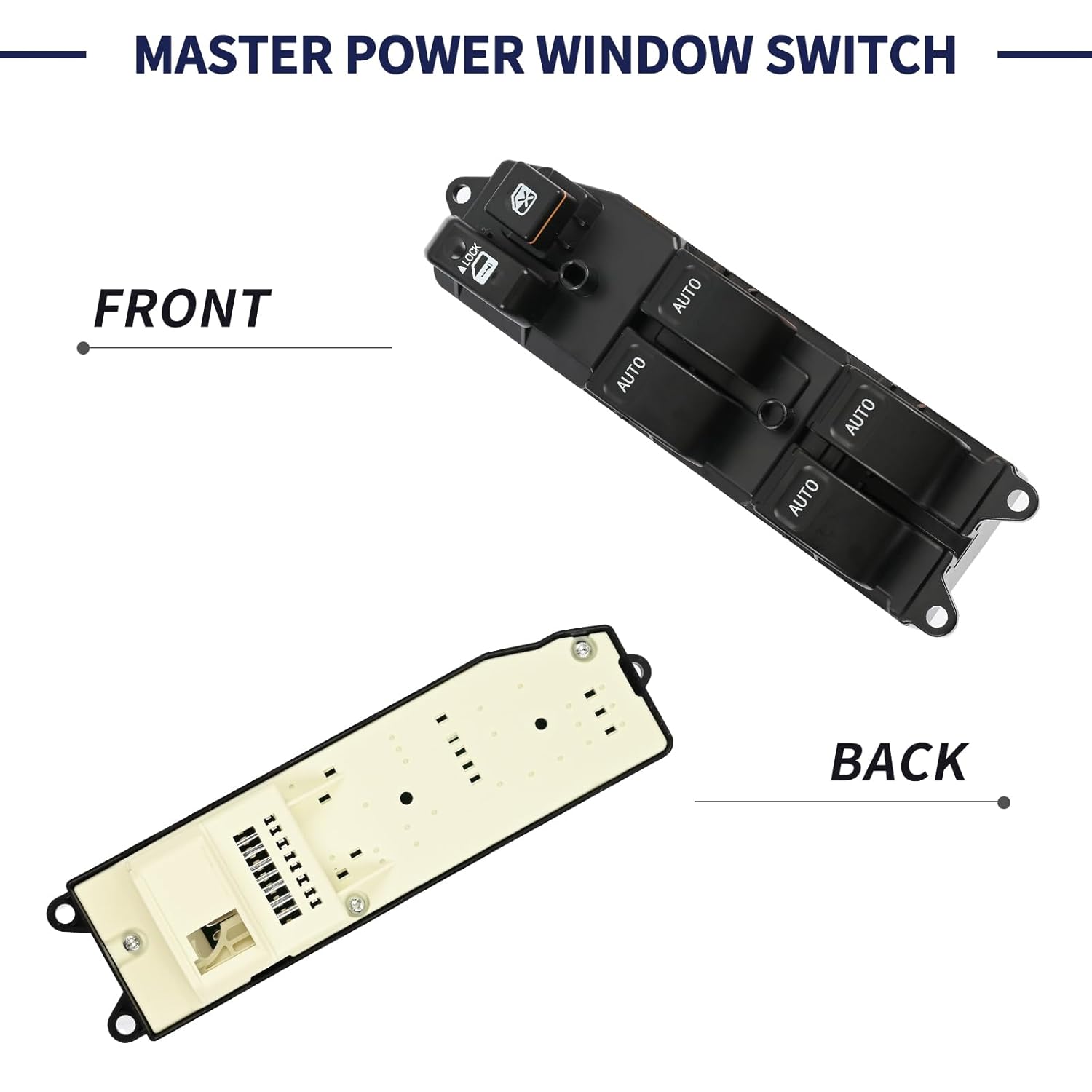 84820-12480, Left Driver Side Master Power Window Switch Compatible with Toyota RAV4 Camry Sienna Prius 2001-2009 Blue LED Light w/4 Auto-Up/Down & Backlit Buttons (18 Pins)