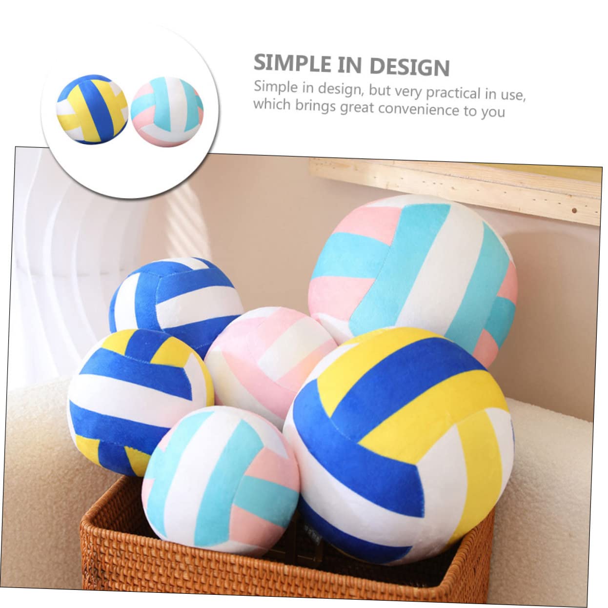 SUPVOX 2 Piezas Pelota Volleyball Peluche DecoracióN Deportiva para Dormitorio Niñas Y Regalo para Amantes del Voleibol Y Playa