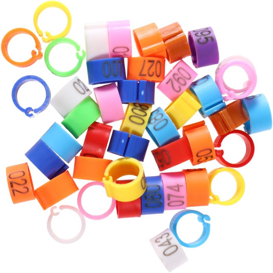 100PCS Colorful Bird Leg Bands for Parrots, Pigeons, and Chickens - Easy Open Foot Rings