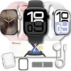 Smartwatch MICROWEAR (S10 Serie 10) Relogio Inteligente NFC Chatgpt Gps Decibéis Ip68 Original Masculino Feminino + Brindes (Branco)