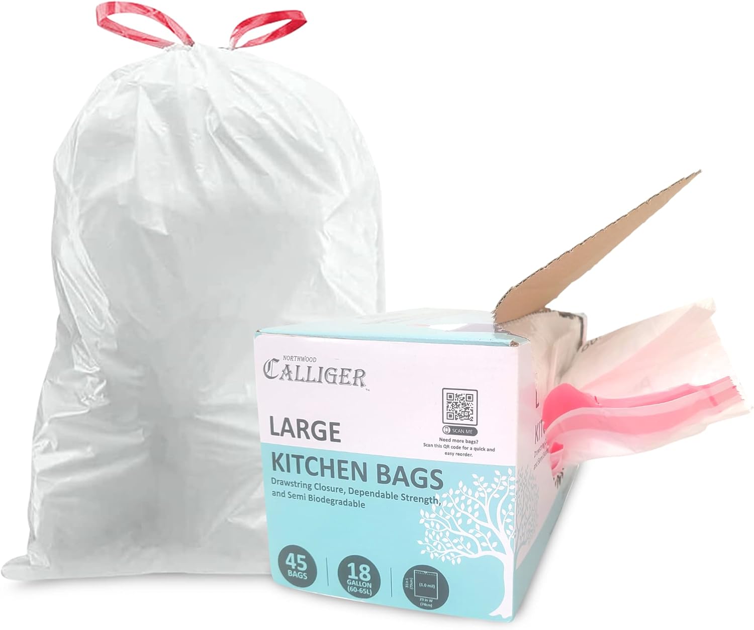 Trash Bags 13 Gallon Tall Kitchen Bags 1218 Gallon Trash
