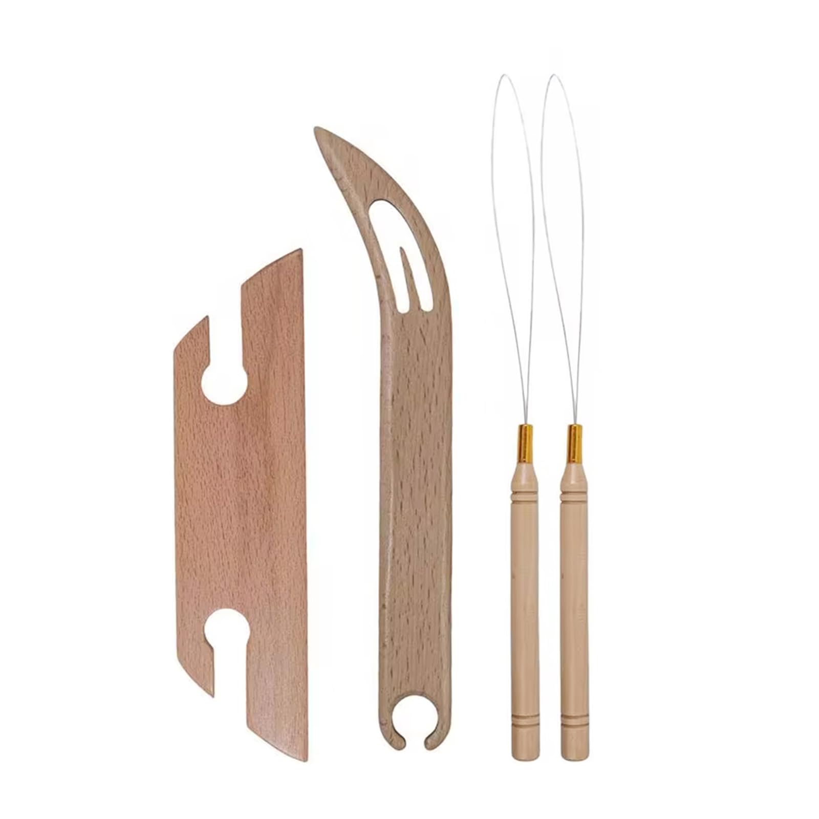 Yushen Professhional Wooden Beveled Inkle Loom Weaving Shuttle Kit, Knitting Weaving Tools Shuttle for Weaving Accessories DIY Crafts