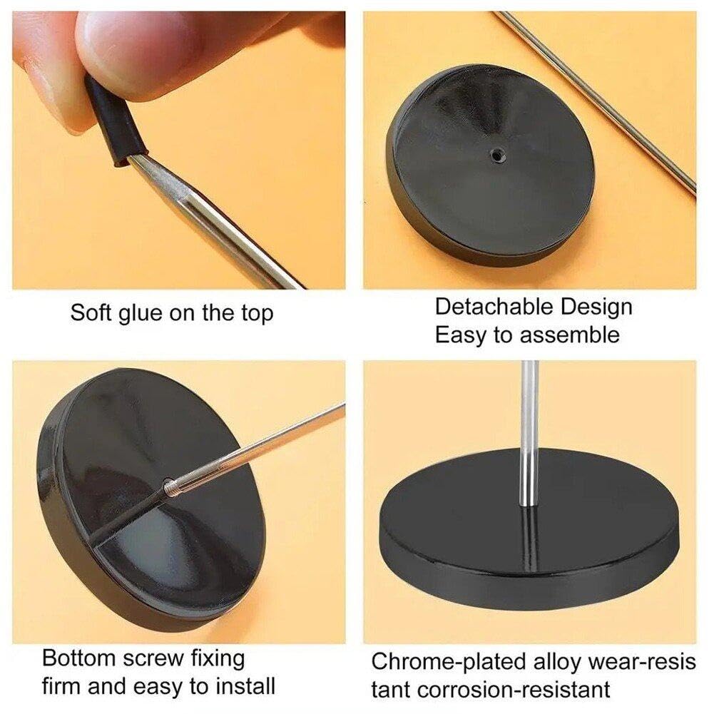 Receipts Book SOSPIRO 3pcs Receipt Spike Metal Bill Holder Straight Rod Spike Restaurant Receipt Note Holder With Round Stand For Restaurant Kitchen Office Hotelblack Note Spike