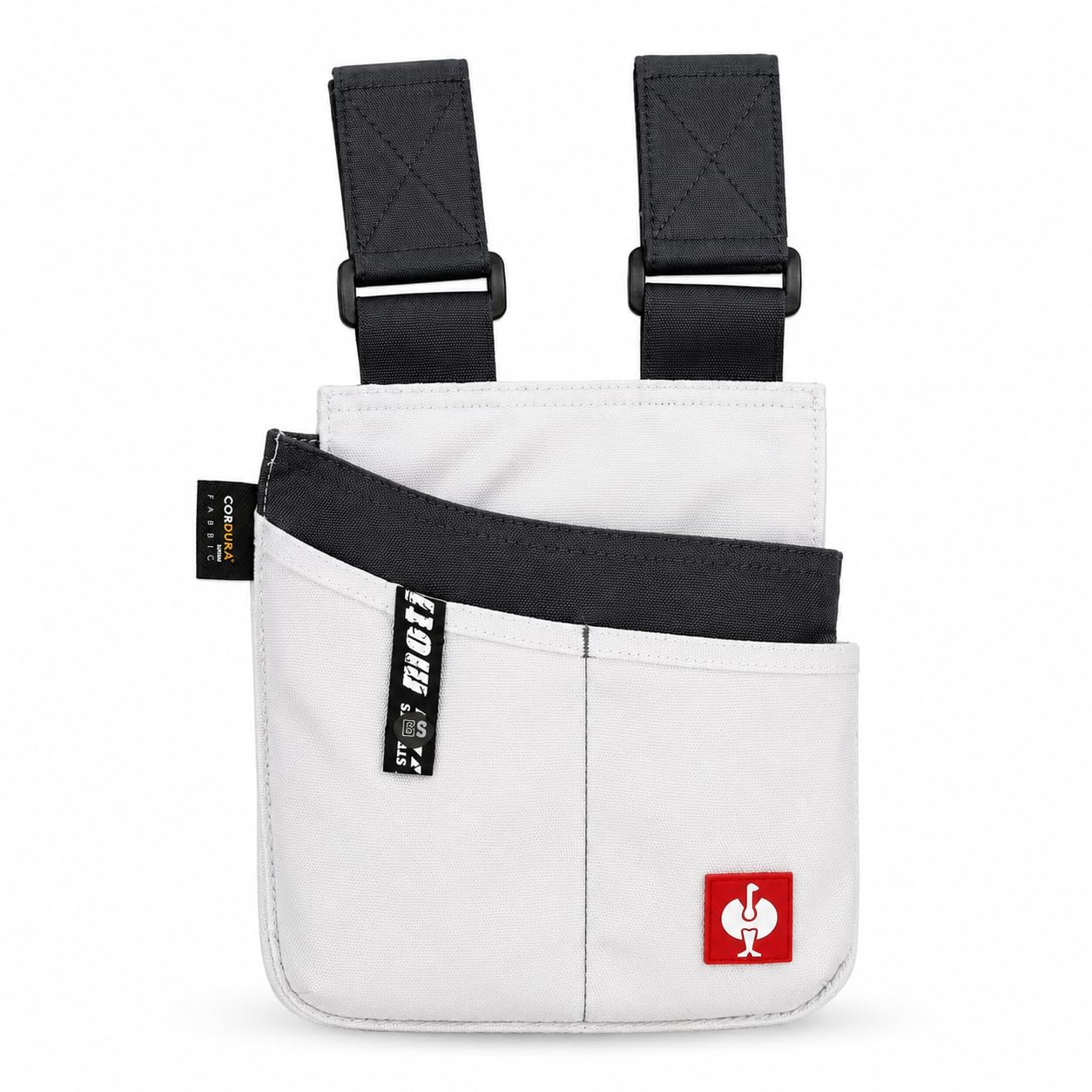 Engelbert Strauss e.s.Motion Worker Bag - Practical for Crafts & DIY - Versatile with Multiple Compartments and Attachment Loops (White/Grey)