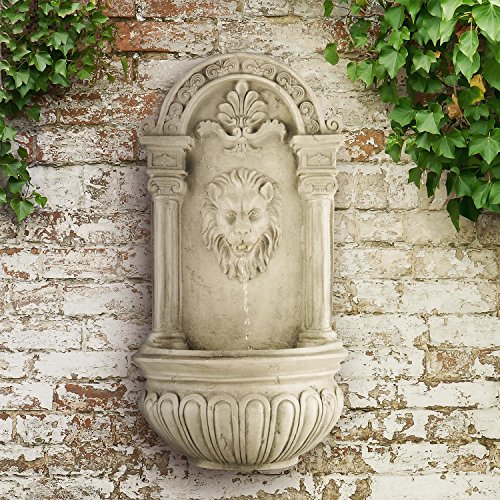 Blumfeldt Löwenstein Gartenbrunnen mit LED-Beleuchtung und Solarpanel