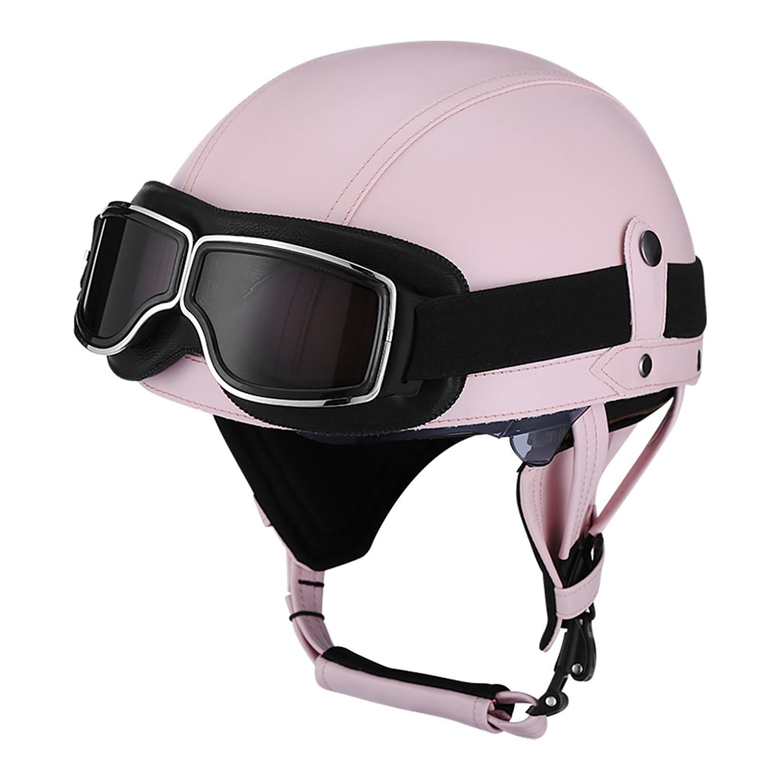 Classic Casco Da Moto Jet,Portatile Mezzi Caschi Retrò Casco Scodella Moto ECE Omologato Casco Anticollisione Di Sicurezza Caschi Cromwell Per Scooter Chopper Cruiser