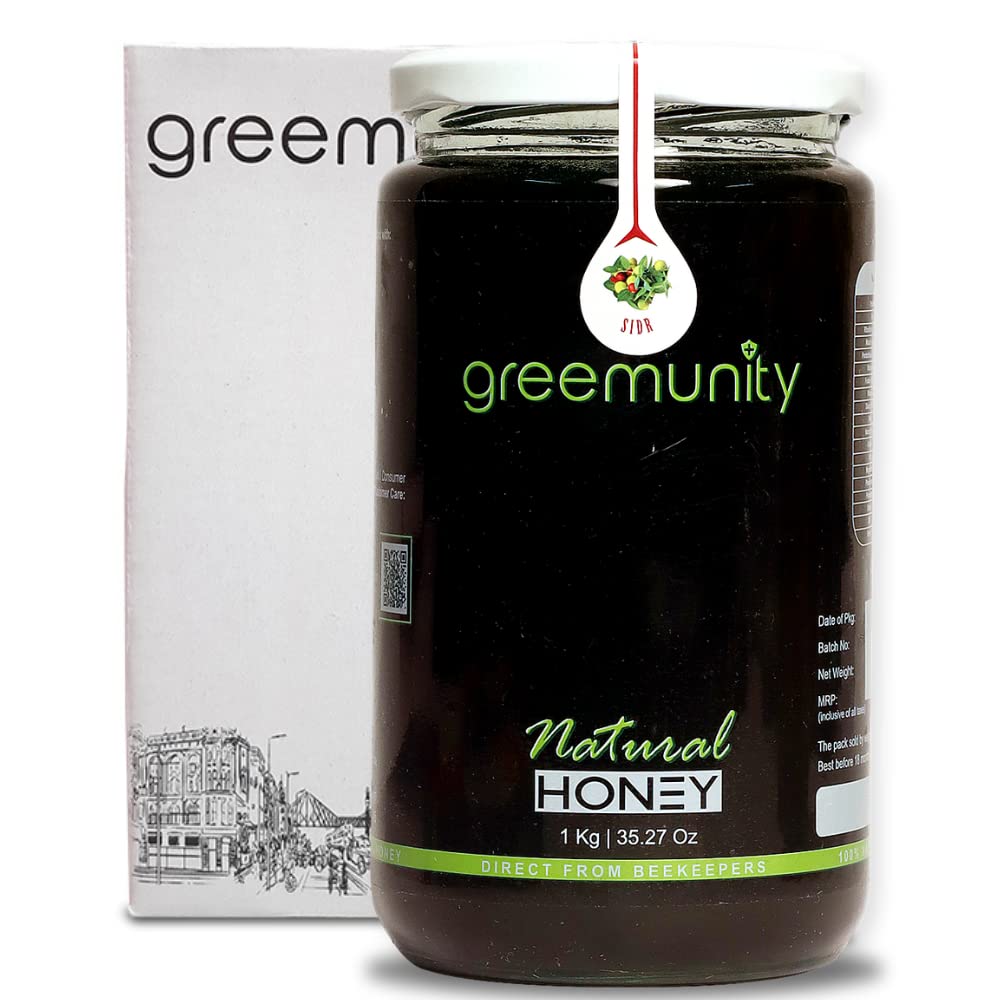 GREEMUNITY Sidr Honey – Wild Berry Honey – Premium Raw Organic Wild Berry (Sidr) Flower Honey- 100% Pure & Natural - Unprocessed - Ethically Sourced - Direct from BEEKEEPERS - 1Kg