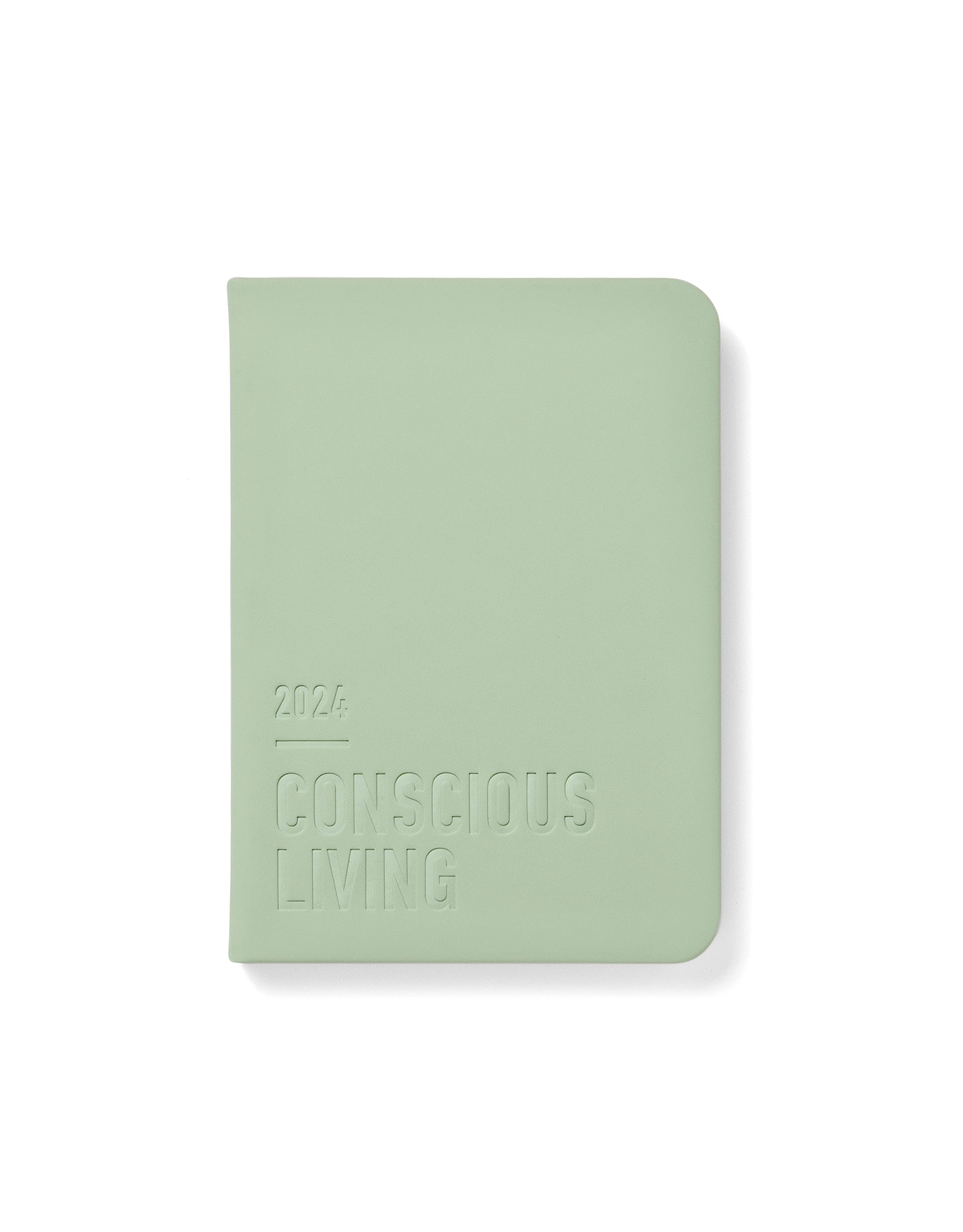 Letts Conscious A6 day to a page with appointments 2024 diary - sage