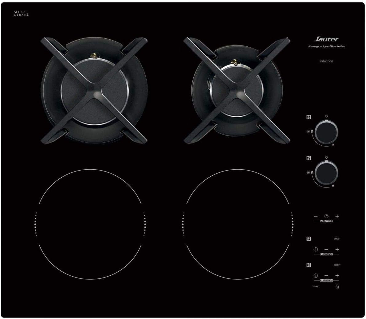 Sauter SPI6414BM Plaque de Cuisson Mixte Induction et Gaz