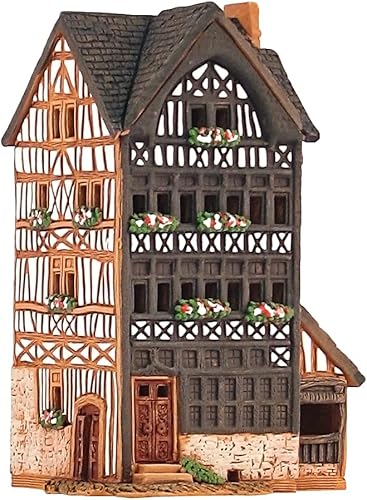 Miniatura 7 de Cerámica Arte Tealight Candelabro Decoración de la habitación Hecho a mano Coleccionable Miniatura Aroma Luz Casa Vieja de Madera en Ruan, Francia