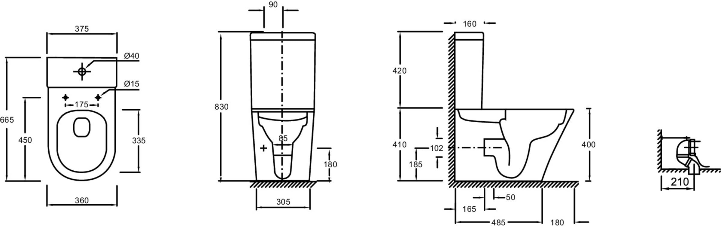 Jacob Delafon - Pack WC au Sol Sans Bride Rodin+ - Sortie Variable - Réservoir Économie d'eau 3/6L - Abattant Extra-Plat Déclipsable Fermeture Douce - 66,5 x 36 x 83 cm- Blanc - E25855-00
