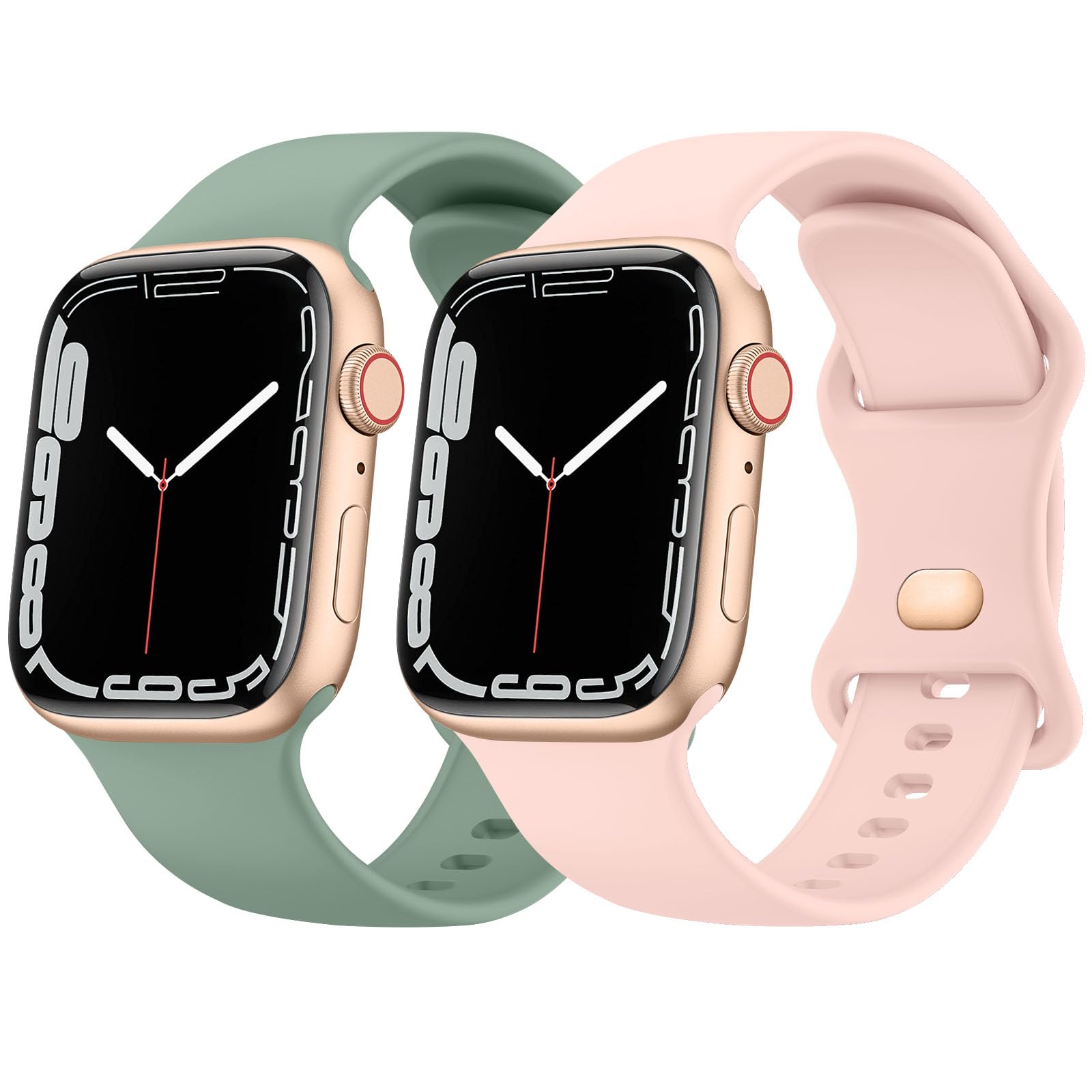 Liquid Silicone Bands for Apple Watch Band 49mm 45mm 44mm 42mm 41mm 40mm 38mm,Soft Waterproof Strap for iWatch Series Ultra2/Ultra/9/8/7/6/5/4/3/2/1/SE Women Men
