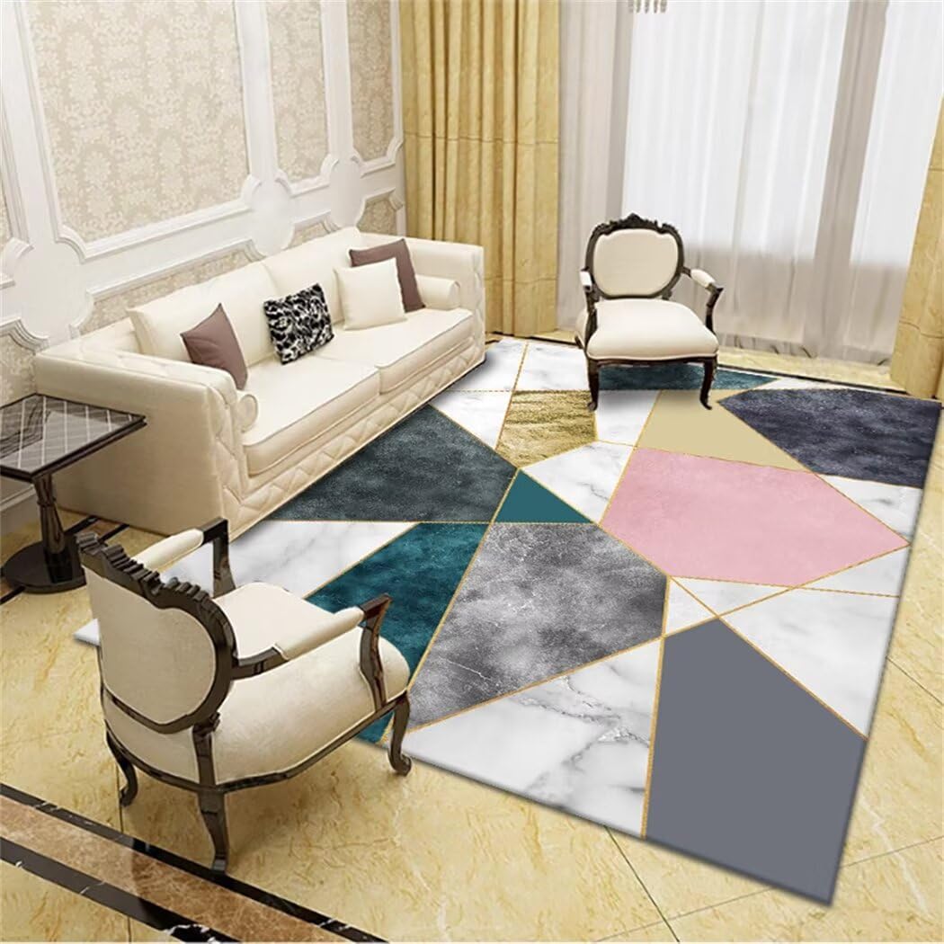 Tapis chambre fille doux décoration automne géométrie 50x80